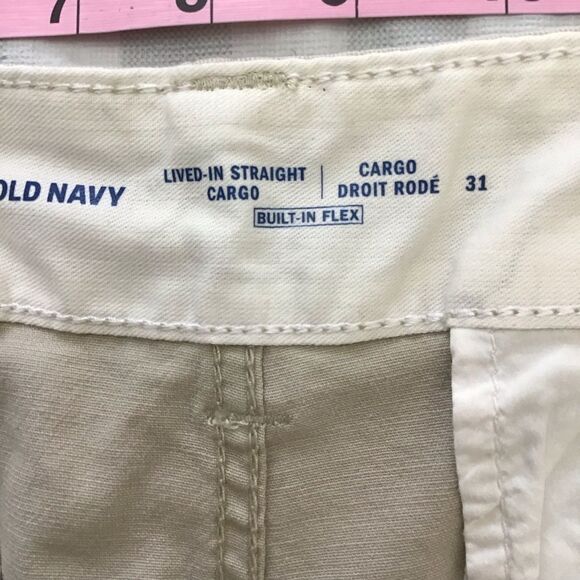 NWT Beige Cargo Old Navy cargo men shorts safari soft cotton spandex elastane 31 - Picture 4 of 9